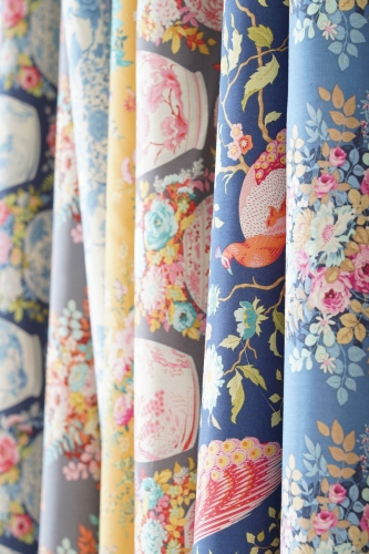 Tilda Patchwork Stoff Baumwolle - Chic Escape Flowervase Navy Blue